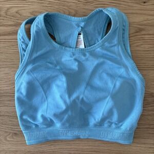 Gymshark Apex‎ Sports Bra Size Small Blue Double Layered Razorback